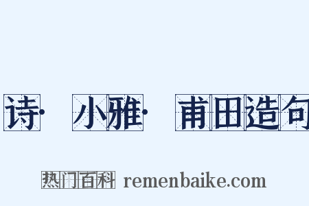 诗·小雅·甫田造句是什么意思的图片